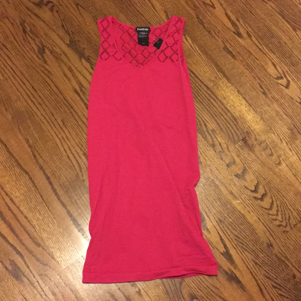 Hot pink body con Bebe dress